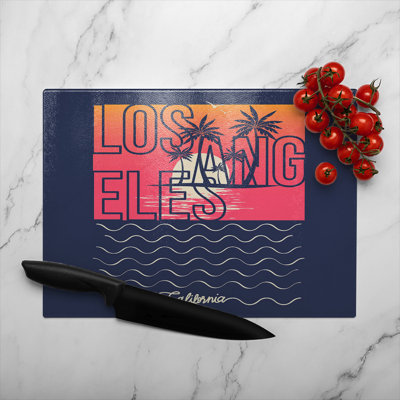 Los Angeles Sun Glass Chopping Board