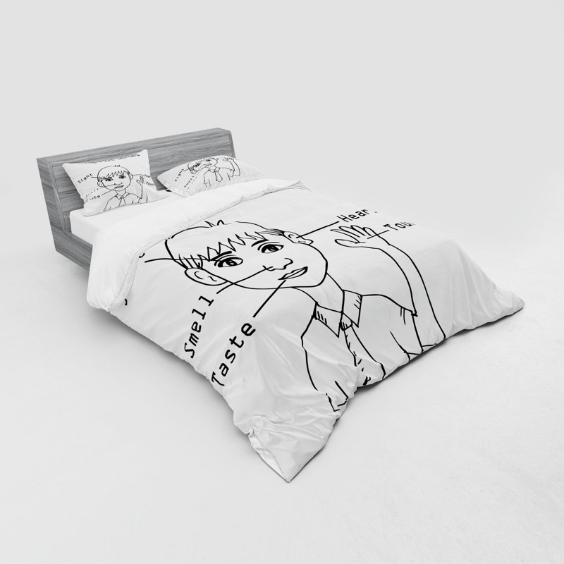 Ensemble de housse de couette éducatif, Housse de couette grand + 3 pièces supplémentair