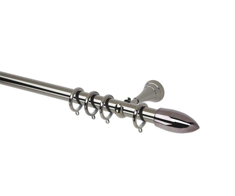 Single Curtain Pole, Spun Brass, 120cm W