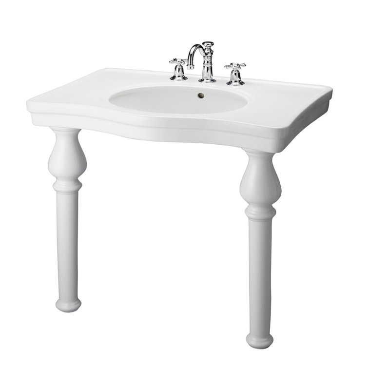 Barclay 23.87'' White Vitreous China Rectangular Bathroom Sink with Overflow