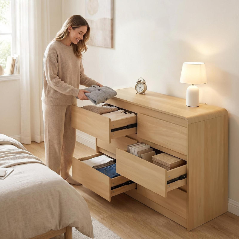 Commode 6 tiroirs avec comptoir spacieux