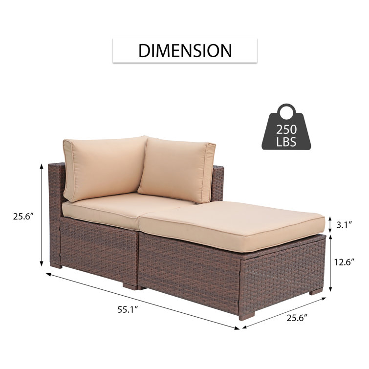 Patio Chair with Cushions and Ottoman