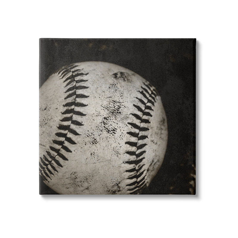 Baseball, gros plan, photographie sur toile par Kim Allen, H 17 po x l 17 po x P 1,5 po