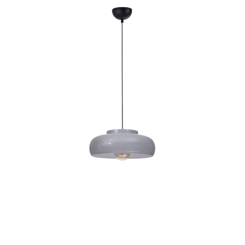 Lustre, H 27,51 po x l 15,72 po x P 15,72 po, Gris / Noir
