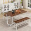 Ensemble table et chaises avec dossier, style industriel, structure solide-733659353-733659359-733659356