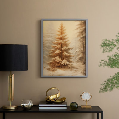 «Christmas Holiday Art», impression encadrée en bois massif