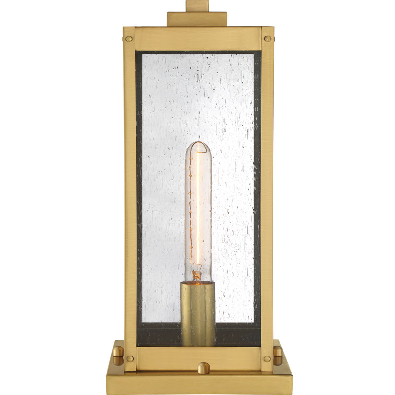 Luminaire à fixation sur mât câblé à 1 lumière de 16 po Westover, Laiton antique