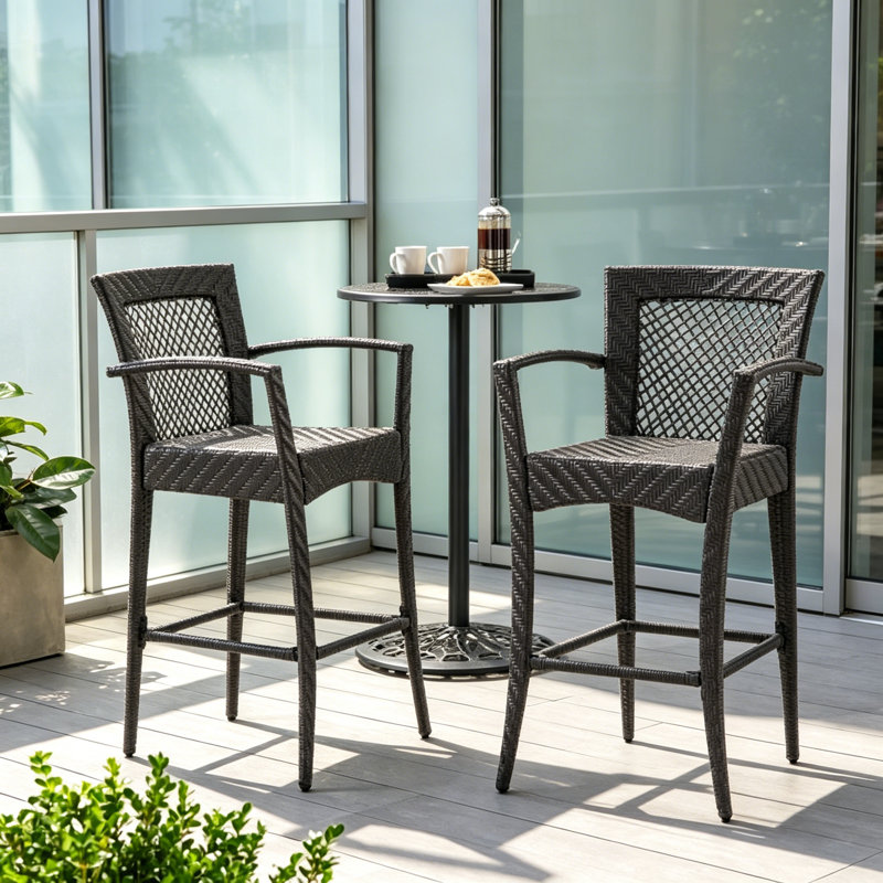 Outdoor 46" Wicker Barstool