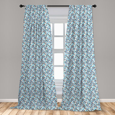 Geometric Semi-Sheer Rod Pocket Sliding Panel