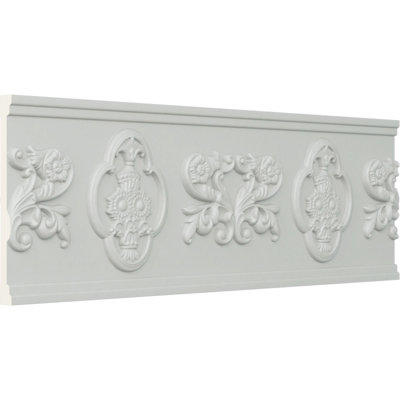 SAMPLE - Endurathane Lisbon Chair Rail, 7 7/8"H x 3/4"P x 12"L, (12"Repeat), Factory Primed