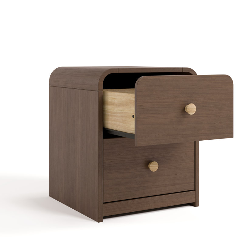Santos 2-Drawer Nightstand, Hazelnut