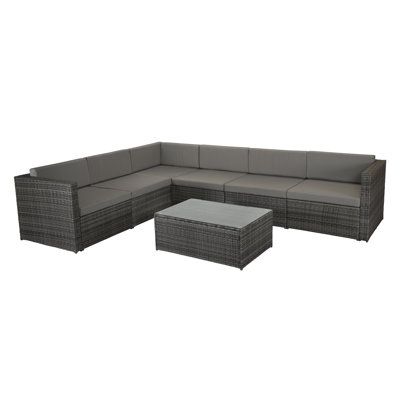 Bogarella 5 Seater Rattan Effect Sofa Set