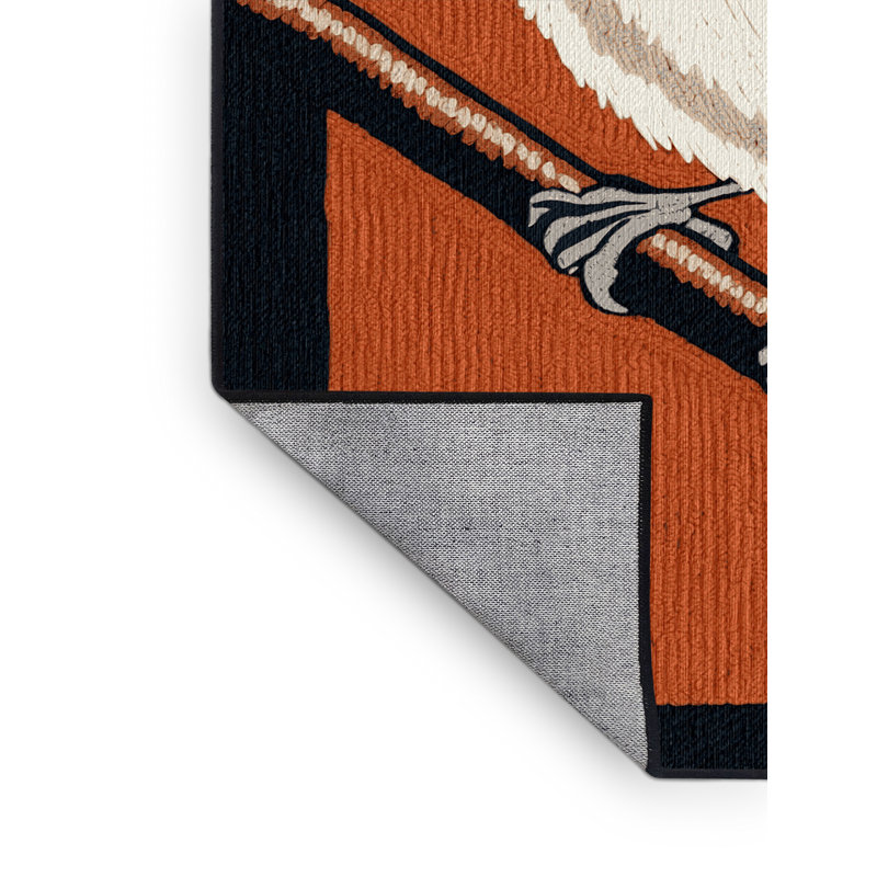 Washable Social Flycatcher Birds Area Rug, Rectangle 8' x 10'