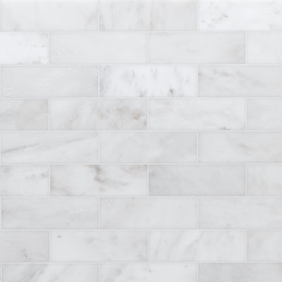 Castella Cambria 4 in. x 12 in. Honed Marble Subway Floor and Wall Tile
