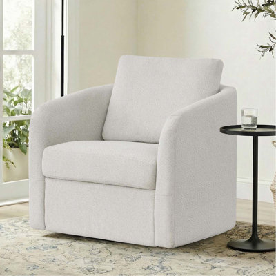 33" W Modern Upholstered Swivel Armchair