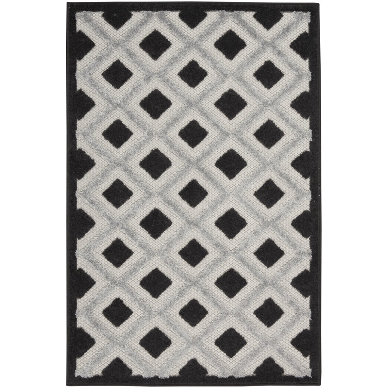 Andoche Houndstooth Indoor Rug, Rectangle 2'8" x 4'