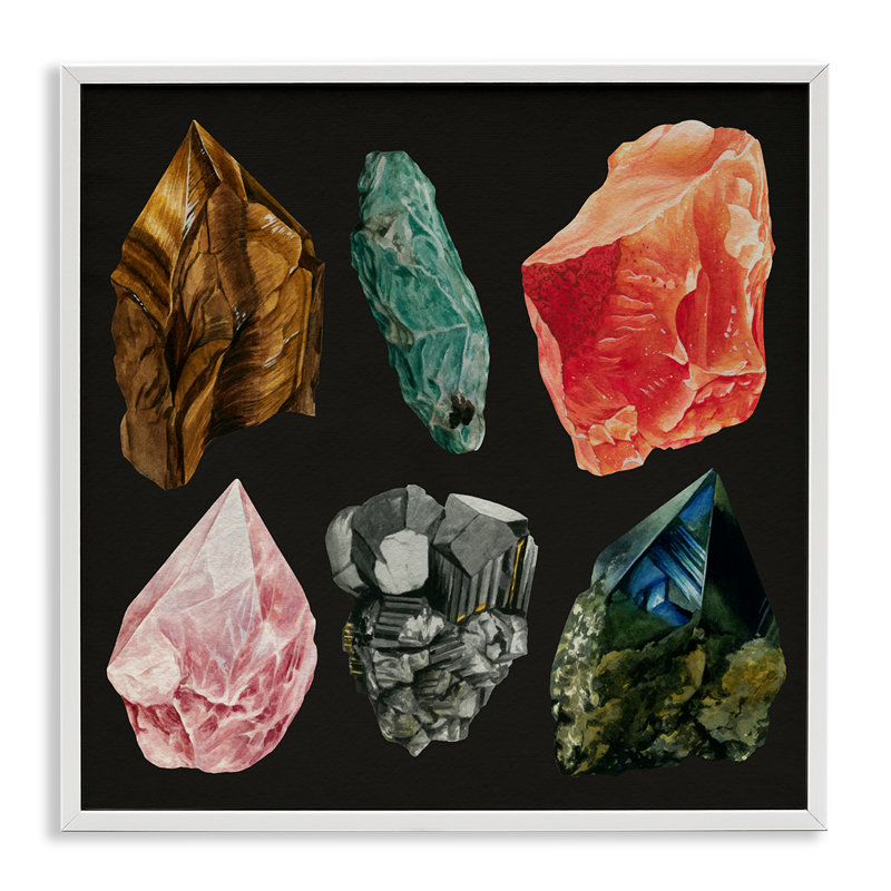 Giclée naturelle en cristal naturel, estampe numérique par Grace Popp, Giclée encadrée blanc bord de mer, H 17 po x l 17 po