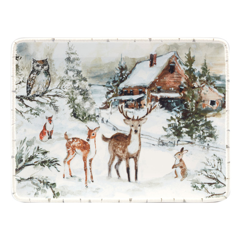 Winter's Frost Rectangular Platter 16" x 12" x 1.25"