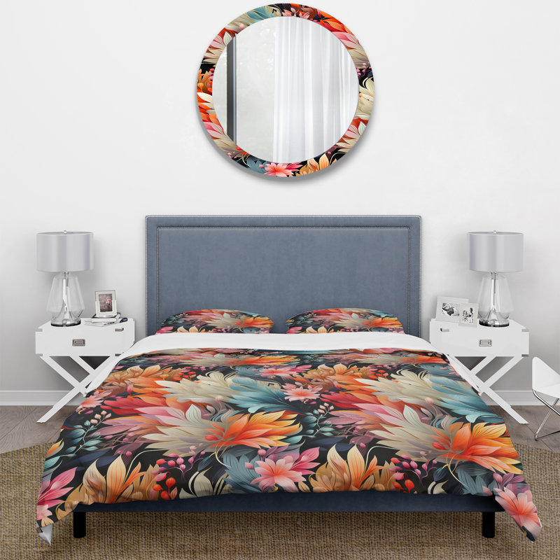 Ensemble de housse de couette Playful Multicolor Feathery Delight III - Floral