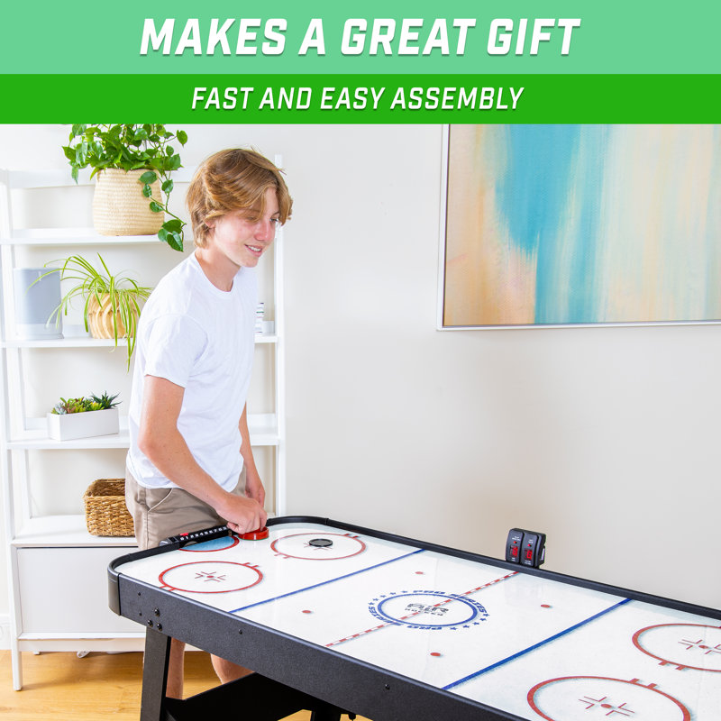 GoSports 54 Inch Black Wood Air Hockey Arcade Table