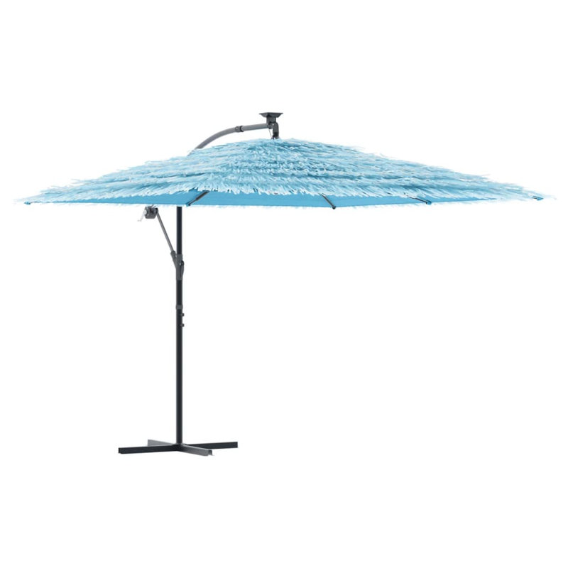 Beach Parasol, 238cm H x 290cm W x 290cm D, Blue / White / Grey