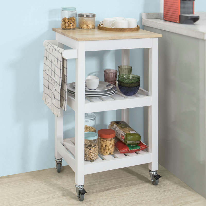 Draco Wood Bar Cart, White