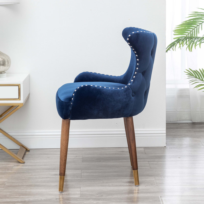 Jaria Tufted Armchair, Blue Velvet