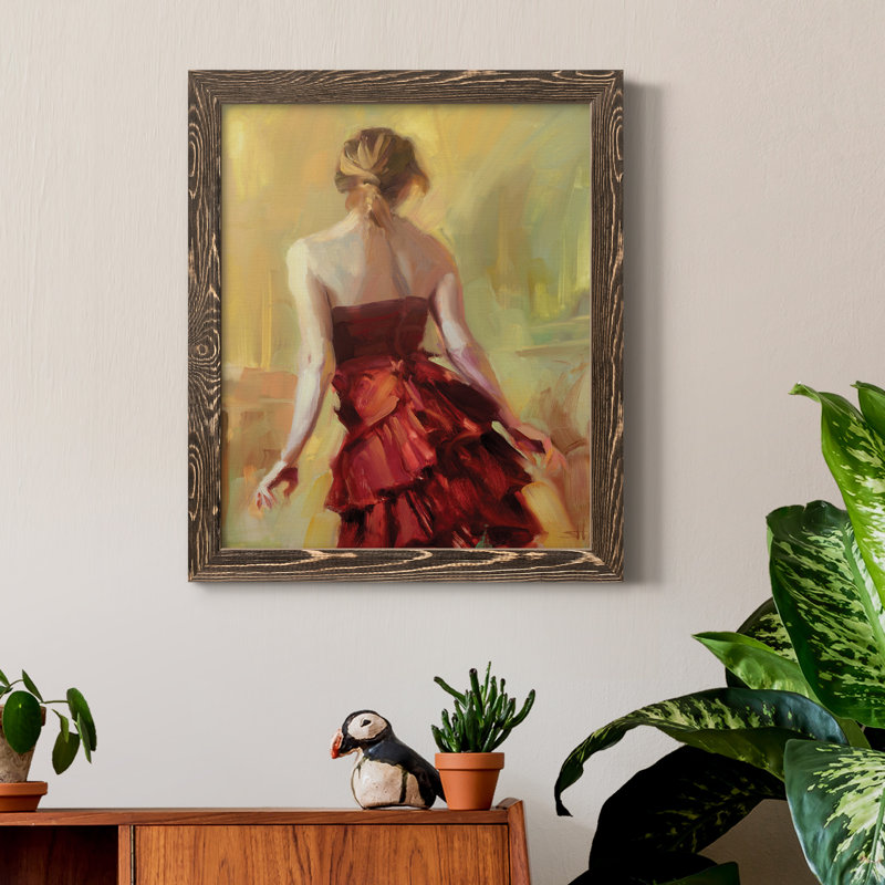 Copper Reflection - Peinture sur toile encadrée, H 24 po x l 18 po x P 1,5 po, Encadré de bois de noyer