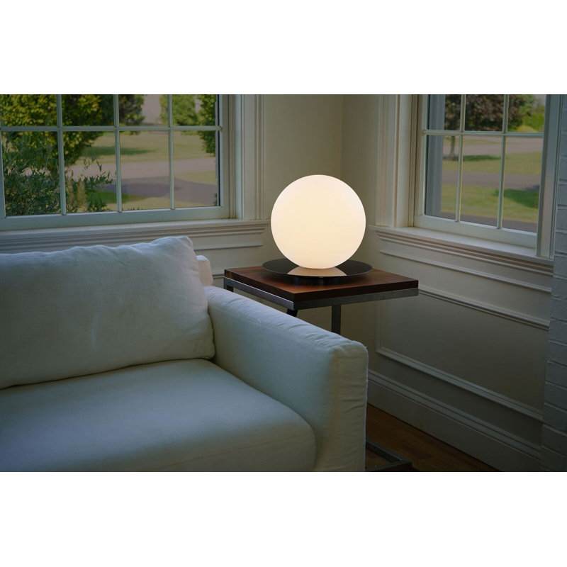 Bola Sphere Table Lamp, 10.75" H x 12" W x 12" D, Black