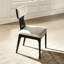 Chaise de salle à manger en tissu avec dossier en forme de papillon noir