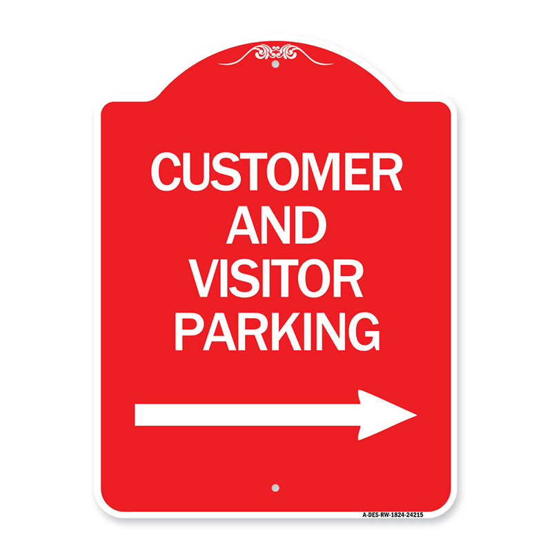 Enseigne Signmission Designer Series - Stationnement pour clients et visiteurs (avec flèche droite) / 24215
