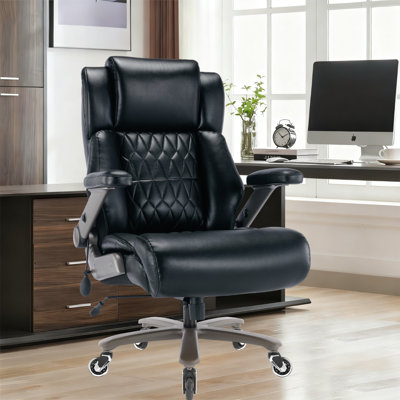 Big And Tall Ergonomic Executive Office Chair Adjustable Leather Home Office Chair by Inbox Zero