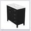 Meuble-lavabo de 36 pouces avec lavabo, armoire noire, tiroirs, structure solide et panneau de fibres à densité moyenne pour les salles de bain modernes-1941436362