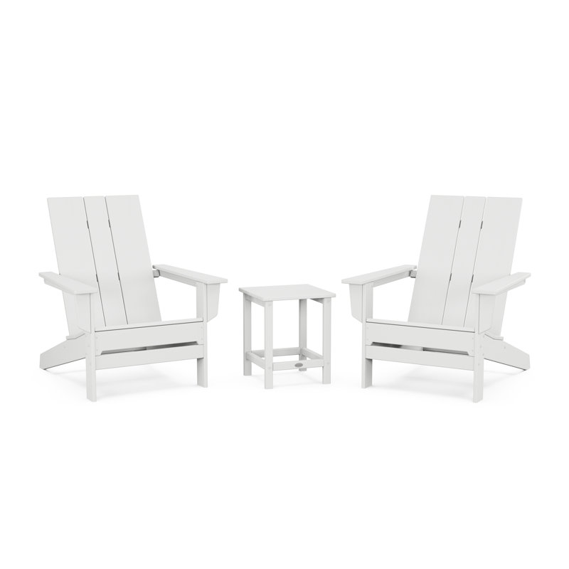 POLYWOOD by AllModern Outdoor Adirondack Chair With Table, White
