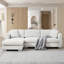 Ensemble de canapé modulaire en forme de L 96 po x 56 po, ensemble de luxe en forme de L avec 2 coussins gratuits, mobilier en chenille 4 places avec méridienne surdimensionnée pour salon, appartement, bureau, 3 couleurs-130464082