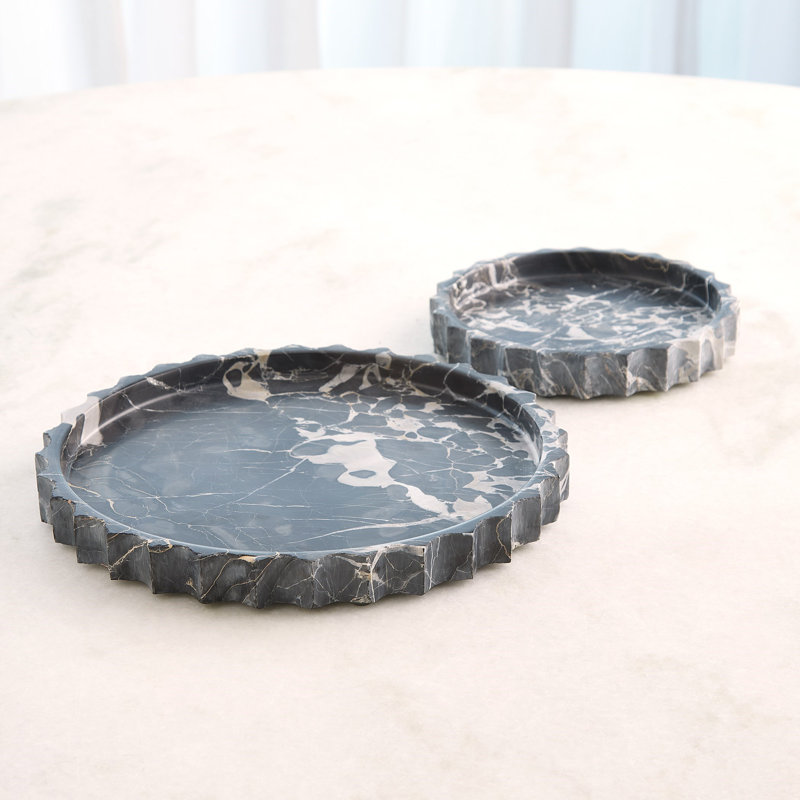 Marble Decorative Tray, 1.25"H x 8"W x 8"D