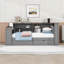 Lit plateforme en bois 2 tiroirs avec tablettes, station de charge et bureau-528189114-528090576