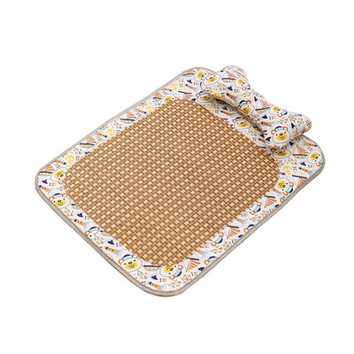 Rattan Pet Mat 21.7x15.7x1.2in Ice Silk Cool Mat Portable Washable For Kennel Sofa Floor, Beige