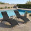 Ensemble de 2 fauteuils inclinables d'extérieur avec dossier réglable à 5 positions pour une utilisation en terrasse près de la piscine-639897040