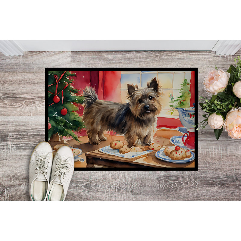 Paillasson Cairn Terrier Christmas Cookies DAC3754, L 24 po x L 36 po
