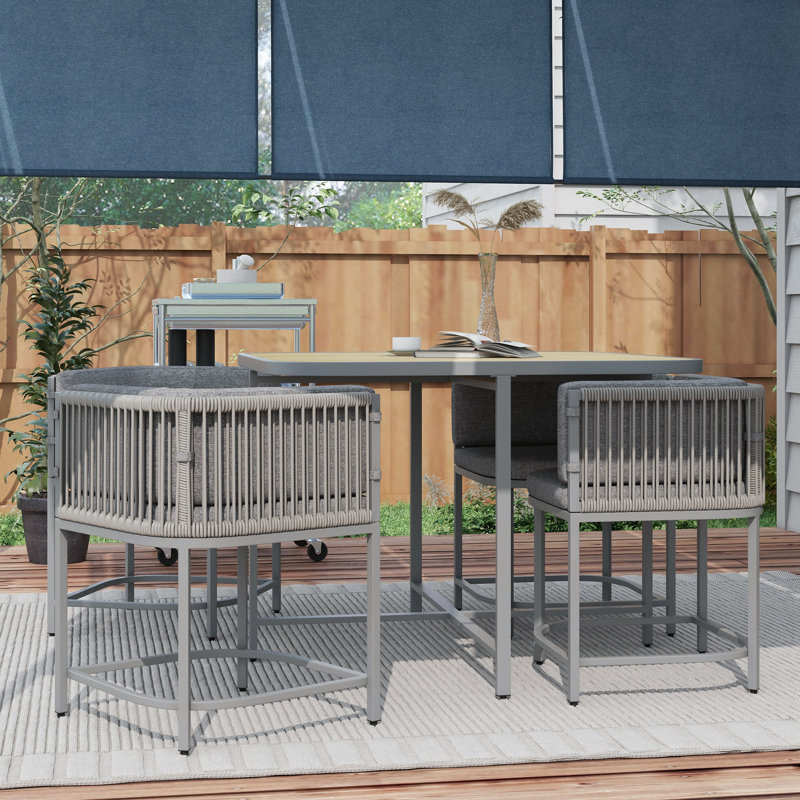 Randi 4 - Person Patio Dining Set with Square Table , Cushions Included
