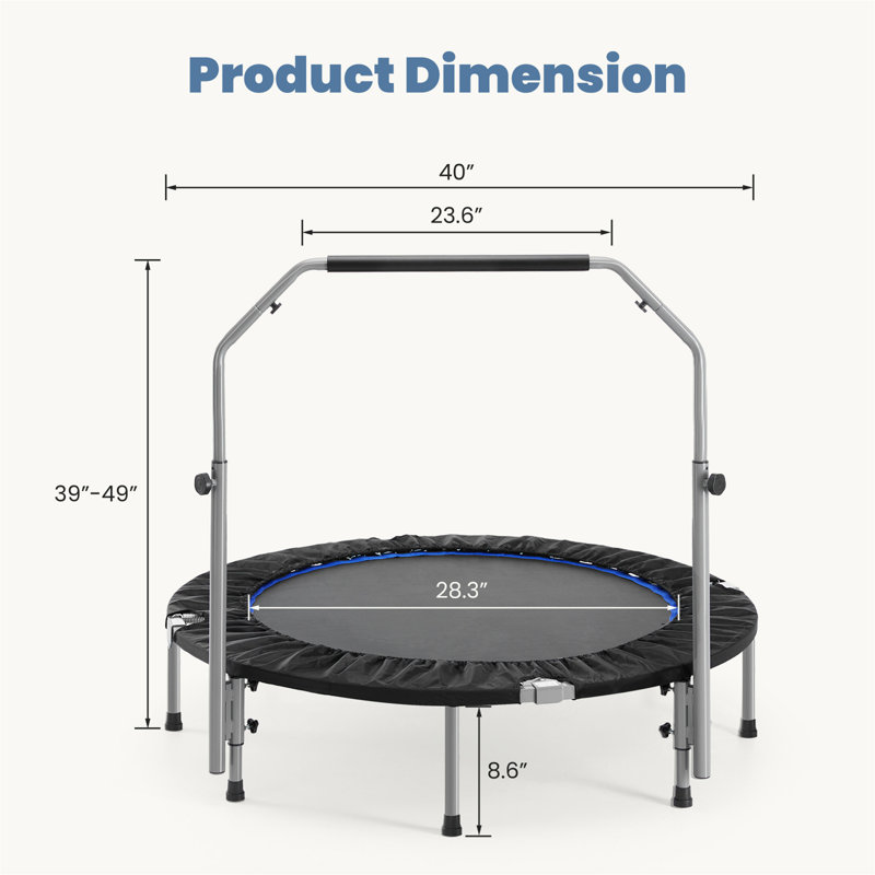 40" Foldable Mini Trampoline For Adults
