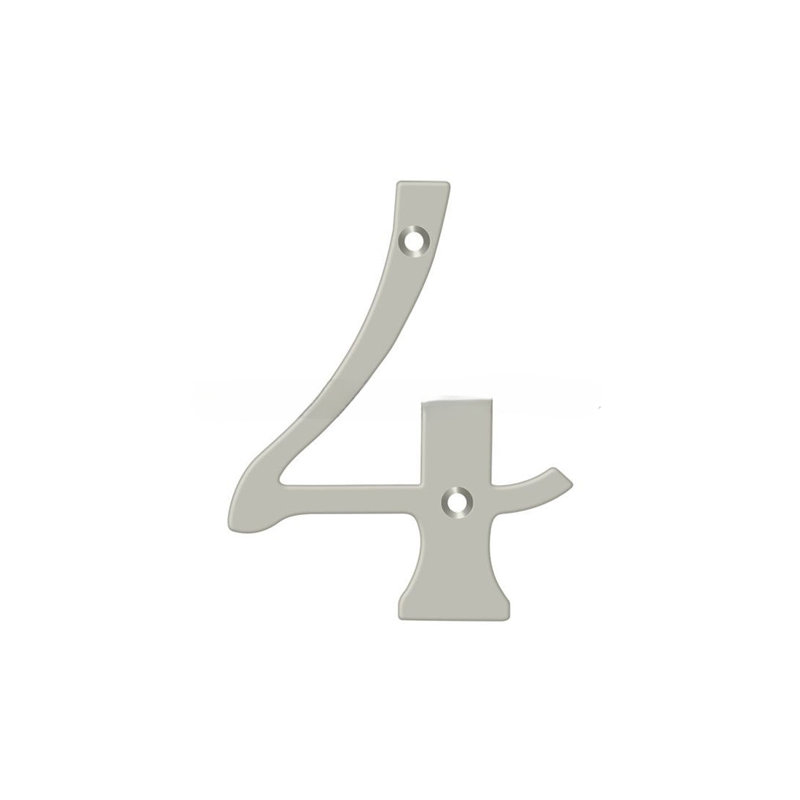 Deltana RN4-5U15A 4" Numbers; Solid Brass; Antique Nickel Finish, Satin Nickel