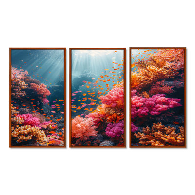 Rumsey - ensemble d'art mural corail