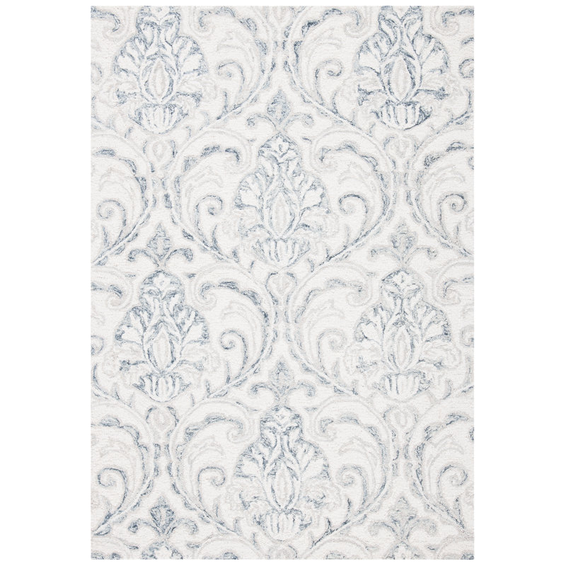 Tapis en laine et coton touffeté à la main avec latex Ikat Hitchens, Rectangle 2 pi x 3 pi