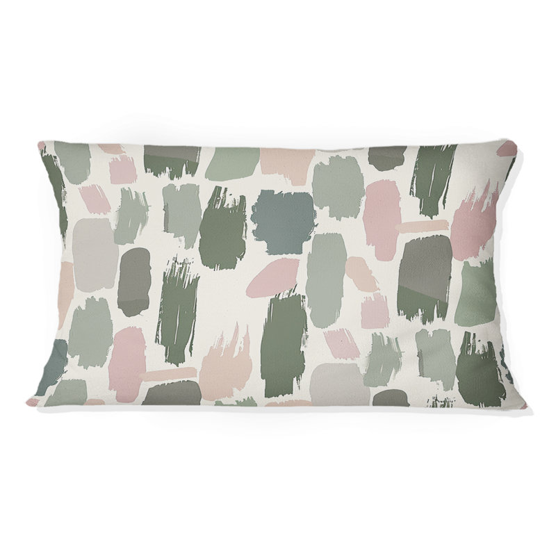 Coussin lombaire bohème vert et rose