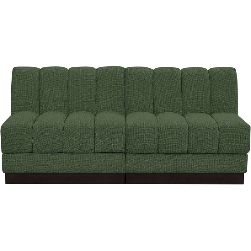 Causeuse rembourrée Quinn, Tissu chenille vert