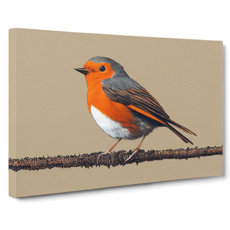 Tremendous Robin Bird - Wrapped Canvas, 35cm H x 50cm W x 3cm D