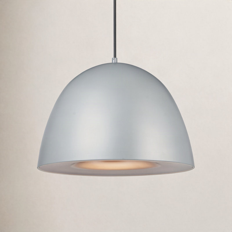Natosha 1 - Light LED Single Pendant, 16.5" H x 23.5" W x 23.5" D, Dark Gray/Coffee