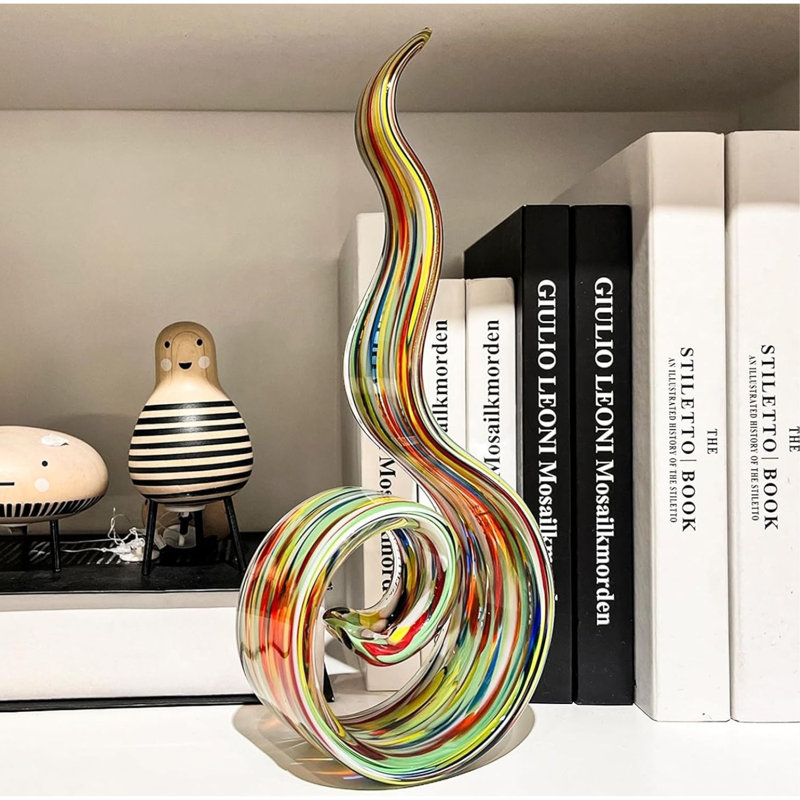 Sculpture en verre soufflé à la main 11,4 pouces